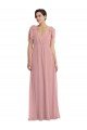 Dusty Pink Soft Chiffon Halter Neck Long Sleeveless Semi Formal Evening Dress UK for Sale