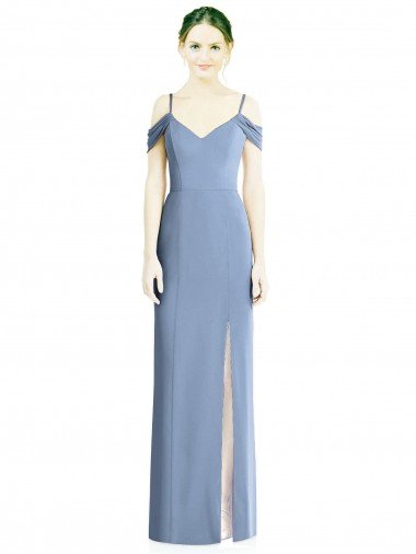 Open Back Soft Chiffon Off the Shoulder Long Cold Shoulder Formal Evening Dress UK for Sale