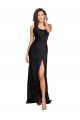Silky Satin One Shoulder Long Sleeveless Evening Dress UK for Sale