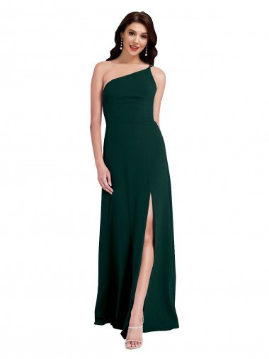 Open Back Stretch Crepe One Shoulder Long Sleeveless Formal Evening Dress UK for Sale