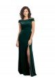 Stretch Velvet Square Neck Long Cap Sleeves Formal Evening Dress UK for Sale