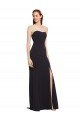 Low Back Dark Navy Stretch Crepe Strapless Long Sleeveless Formal Evening Dress UK for Sale