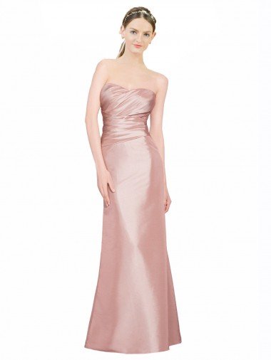Low Back Stretch Satin Sweetheart Long Sleeveless Formal Evening Dress UK for Sale