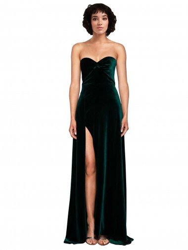 Low Back Stretch Velvet Sweetheart Sweep Train Sleeveless Semi Formal Evening Dress UK for Sale
