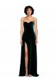 Low Back Stretch Velvet Sweetheart Sweep Train Sleeveless Semi Formal Evening Dress UK for Sale