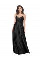 Low Back Silky Satin V-Neck Long Sleeveless Evening Gown UK for Sale