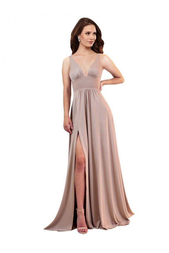 Low Back Spandex V-Neck Long Sleeveless Black Tie Evening Dress UK for Sale