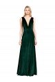 V-Back Stretch Velvet V-Neck Long Sleeveless Evening Dress UK for Sale