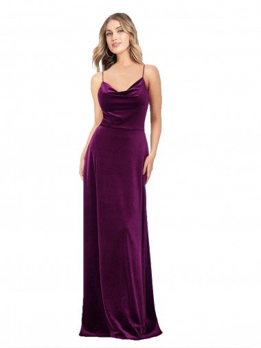 Open Back Stretch Velvet Scoop Neck Long Sleeveless Formal Evening Dress UK for Sale