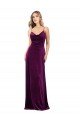 Open Back Stretch Velvet Scoop Neck Long Sleeveless Formal Evening Dress UK for Sale