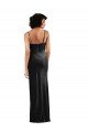 Low Back Stretch Velvet Cowl Neck Long Sleeveless Black Tie Evening Dress UK for Sale