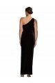 Black Stretch Velvet One Shoulder Long Sleeveless Formal Evening Dress UK for Sale