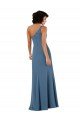 Burgundy Soft Chiffon One Shoulder Long Sleeveless Formal Evening Dress UK for Sale