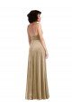 Low Back Champagne Stretch Velvet Square Neck Long Sleeveless Formal Evening Dress UK for Sale