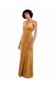 V-Back Stretch Velvet V-Neck Long Sleeveless Black Tie Evening Dress UK for Sale
