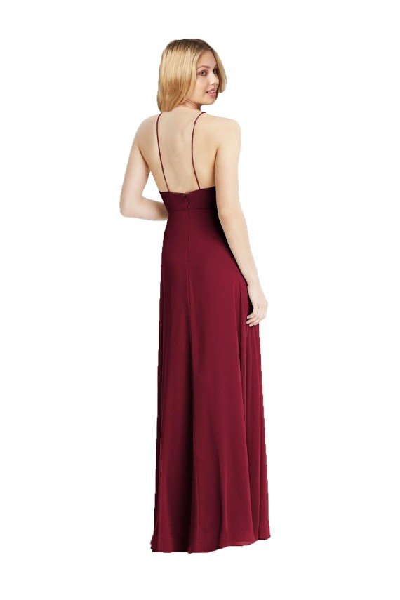 Dark Green Soft Chiffon Spaghetti Straps Long Sleeveless Semi Formal Evening Dress UK for Sale