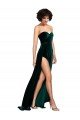 Low Back Stretch Velvet Sweetheart Sweep Train Sleeveless Semi Formal Evening Dress UK for Sale
