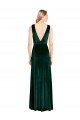 V-Back Stretch Velvet V-Neck Long Sleeveless Evening Dress UK for Sale