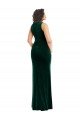 Stretch Velvet Square Neck Long Sleeveless Semi Formal Evening Dress UK for Sale