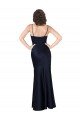 Silky Satin Cowl Neck Long Sleeveless Black Tie Evening Dress UK for Sale