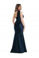 Dark Navy Silky Satin One Shoulder Long Sleeveless Plus Size Formal Evening Dress UK for Sale