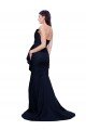 Low Back Stretch Crepe Strapless Sweep Train Sleeveless Semi Formal Evening Dress UK for Sale