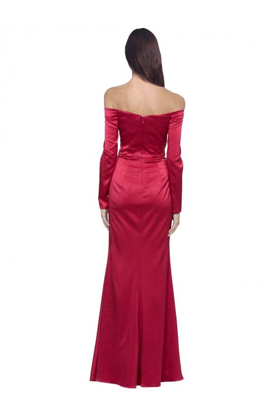 Stretch Satin Sweetheart Long Long Sleeves Formal Evening Dress UK for Sale