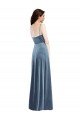 Low Back Stretch Velvet Sweetheart Long Sleeveless Semi Formal Evening Dress UK for Sale