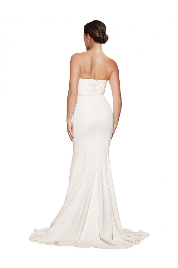 Low Back Stretch Satin Cowl Neck Sweep Train Sleeveless Formal Evening Dress UK for Sale