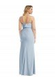 Low Back Light Sky Blue Stretch Crepe Strapless Long Sleeveless Semi Formal Evening Dress UK for Sale