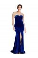 Low Back Stretch Velvet Sweetheart Sweep Train Sleeveless Formal Evening Gown UK for Sale