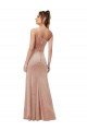 Pink Stretch Velvet One Shoulder Long Sleeveless Black Tie Evening Dress UK for Sale