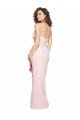 Low Back Pink Stretch Crepe Strapless Long Sleeveless Evening Dress UK for Sale