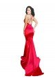 Low Back Red Stretch Satin Sweetheart Long Sleeveless Formal Evening Dress UK for Sale